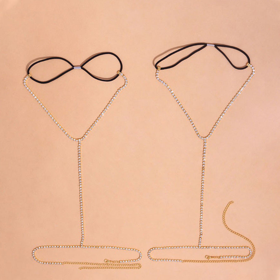 Diamond Drape Thigh Chain – Sparkling Leg Jewelry for Lingerie, Parties & Glam Seduction-Body Jewellery-StylinArts