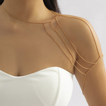 Golden Cascade: Multi-Layered Shoulder Chain for Elegant Draping