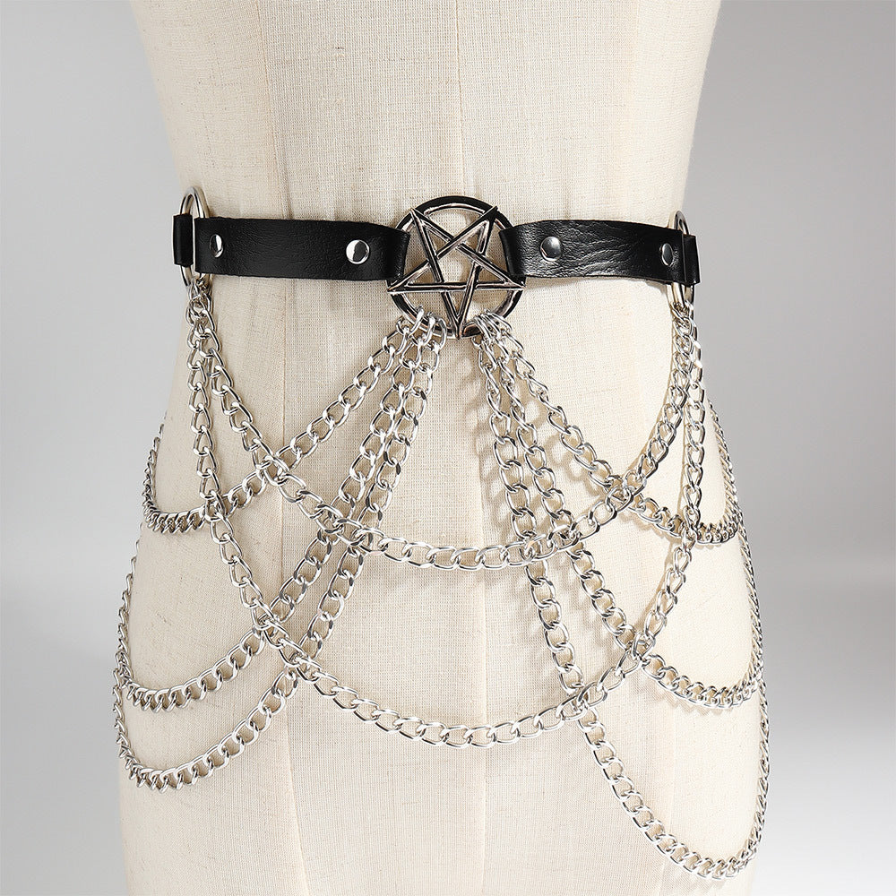 Enchantress Chain Lingerie Belt-Suspender Belts-StylinArts