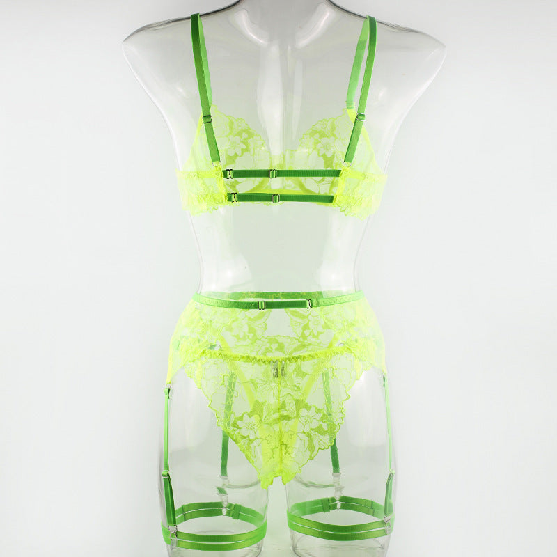 Verde Fleur Lace Bodysuit-Fluorescent Green-L-Basques-StylinArts