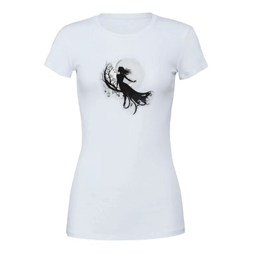 Enchanted Midnight Empowerment Tee – Halloween Edition-White-S-Regular Fit Tee-StylinArts