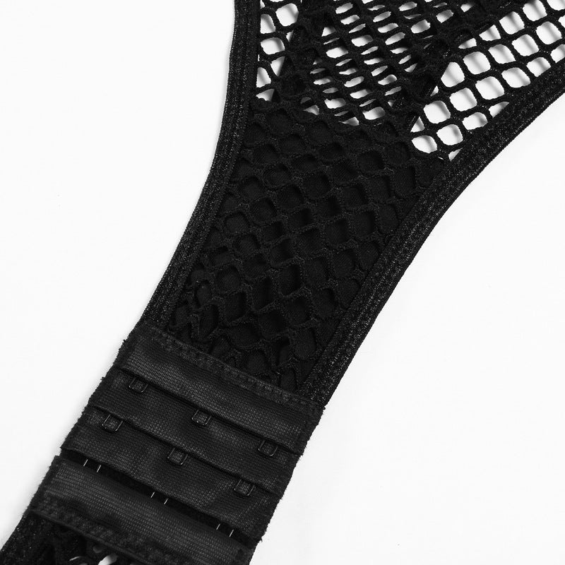 Nyra Open-Weave Layering Bodysuit-Black-L-Bodies & Teddies-StylinArts