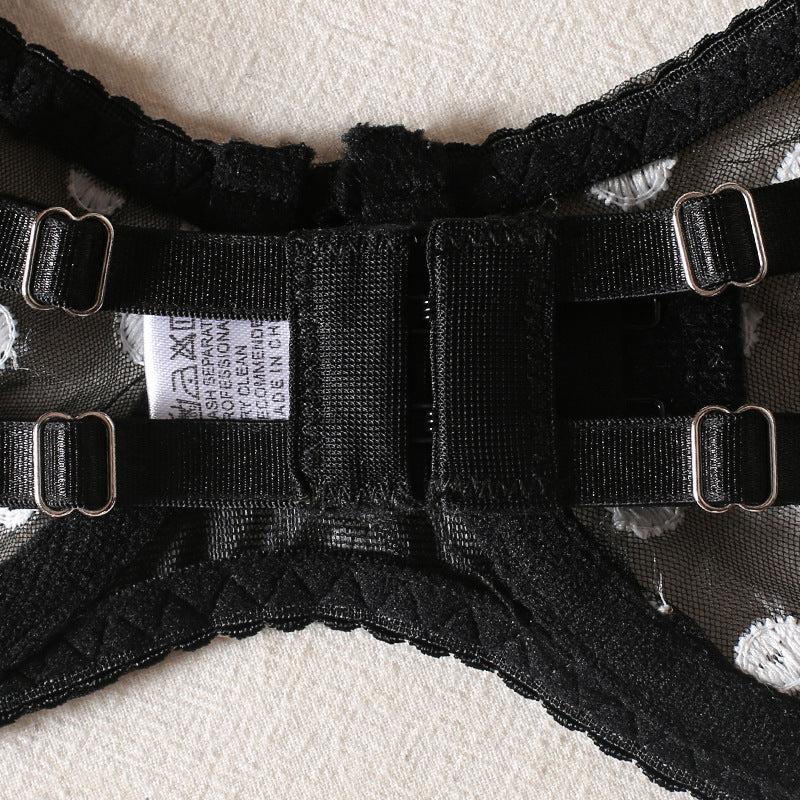 Noctara Polka Dot Lingerie Set-Black-L-Bras and Briefs-StylinArts