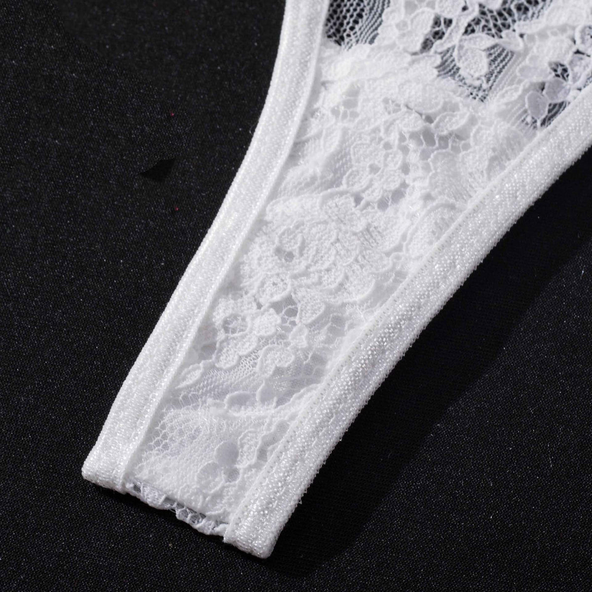 Celestine Sheer Lace Garter Set-White-L-Basques-StylinArts