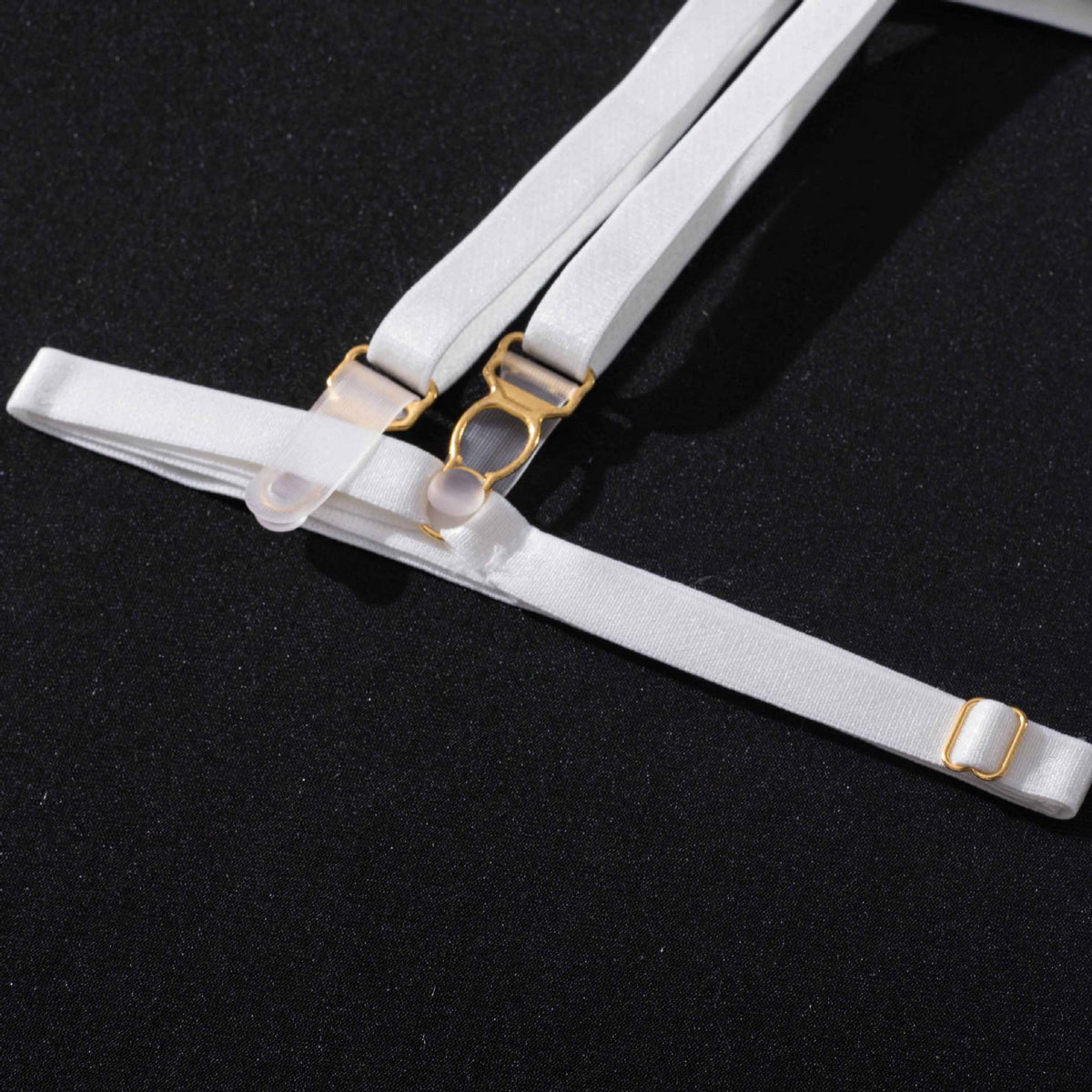 Celestine Sheer Lace Garter Set-White-L-Basques-StylinArts