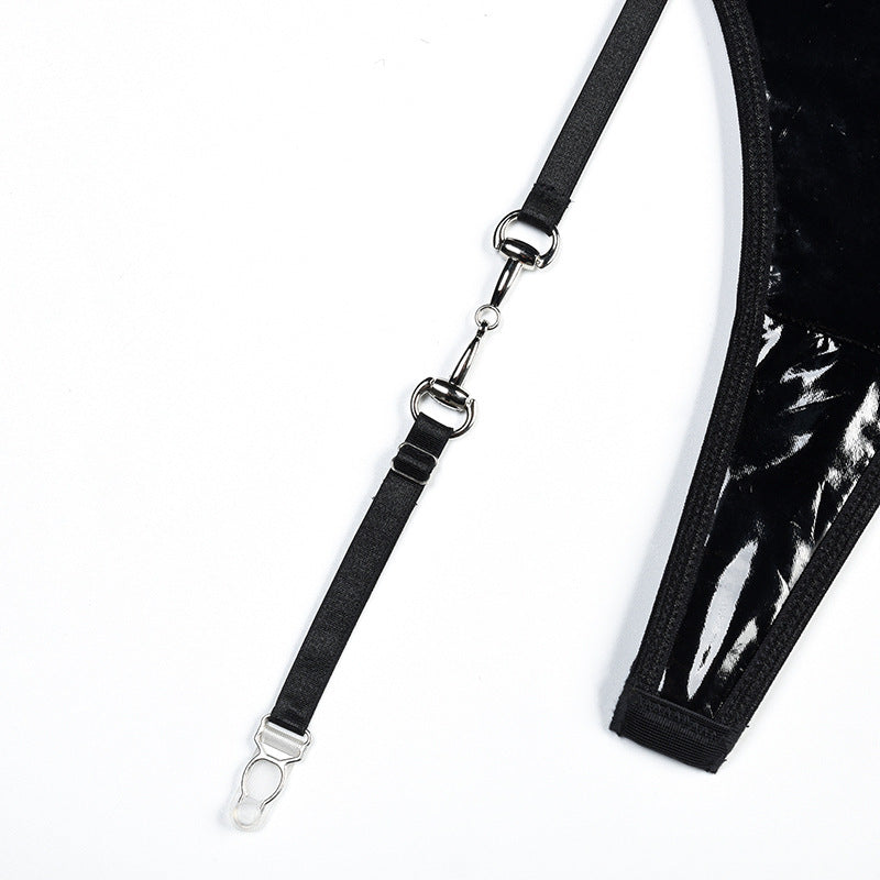 Vespera Gloss Corset Bodysuit-Black-L-Basques-StylinArts