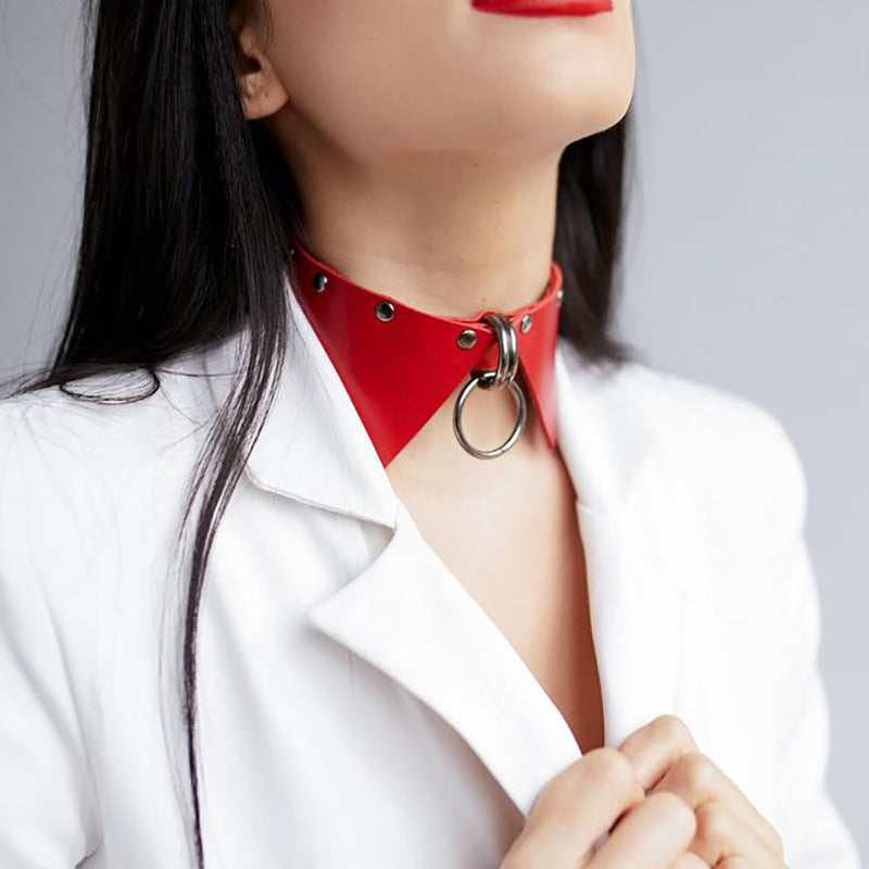 Vespera Vegan Leather Choker-Garter-StylinArts-StylinArts
