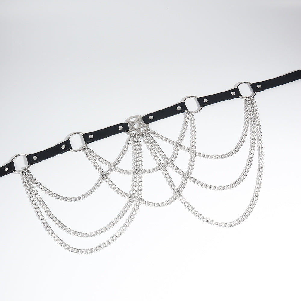 Enchantress Chain Lingerie Belt-Suspender Belts-StylinArts