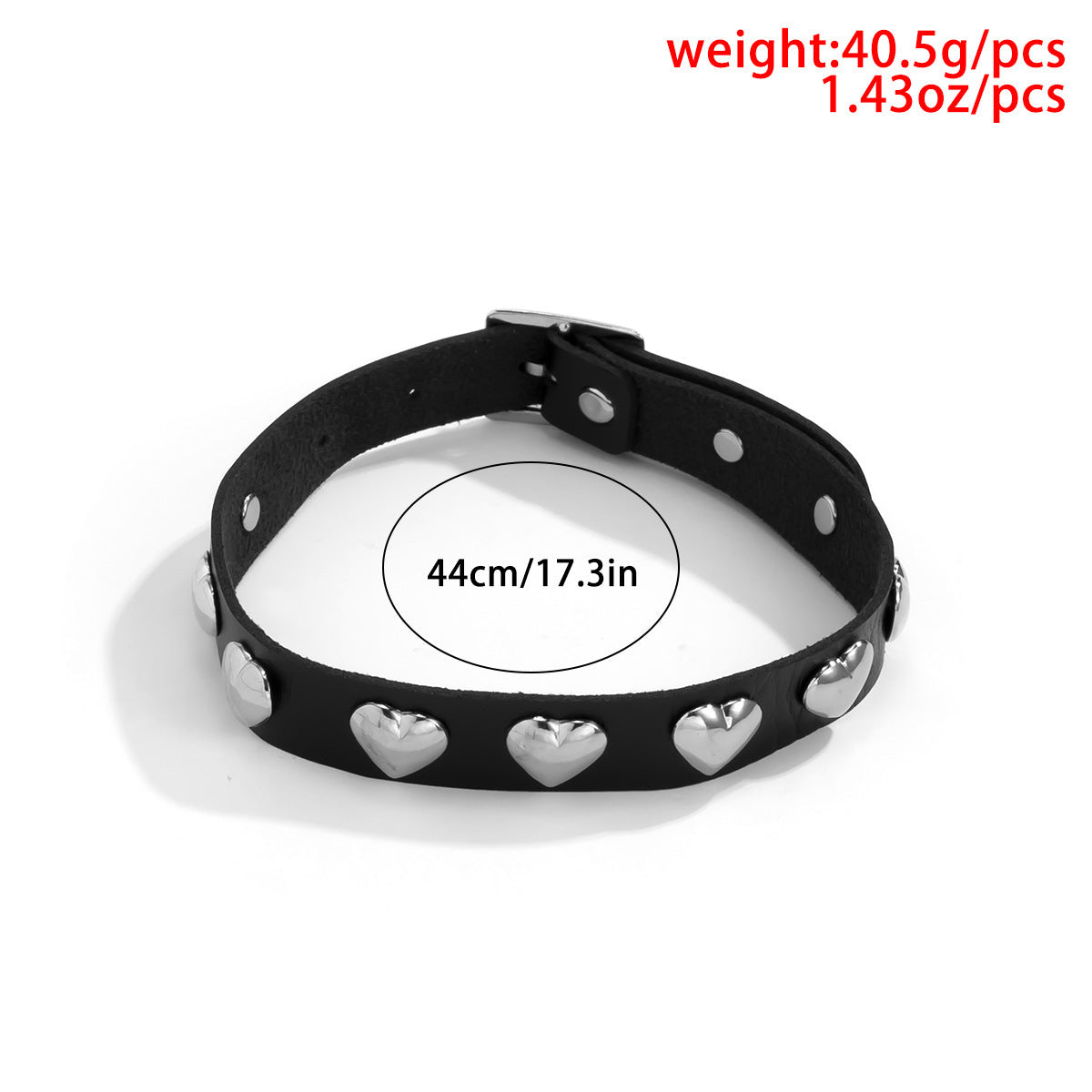 Skull Studded Black Faux Leather Choker – Edgy Seduction Statement-Necklace-StylinArts