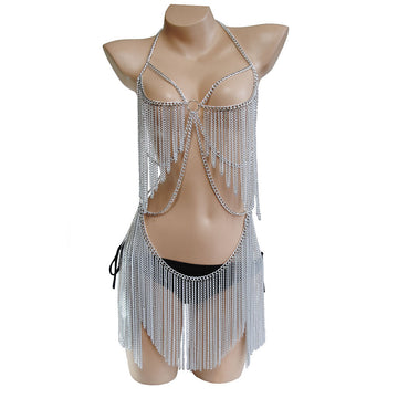Dazzling Conjoined Body Chain Necklace-Suspender Belts-StylinArts