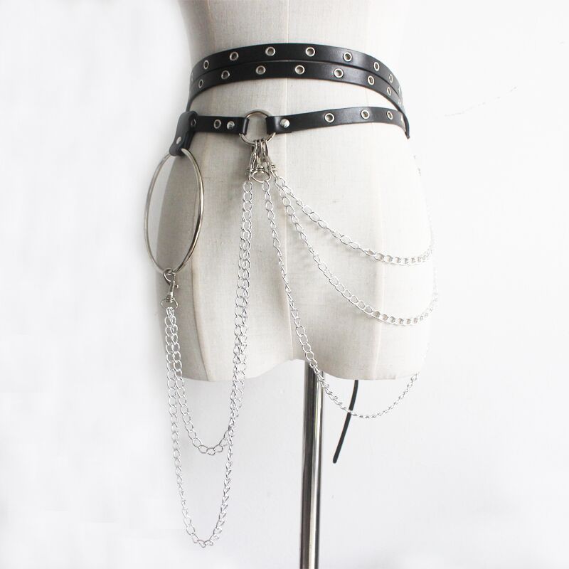 Eclipse Chain Waist Harness-Suspender Belts-StylinArts