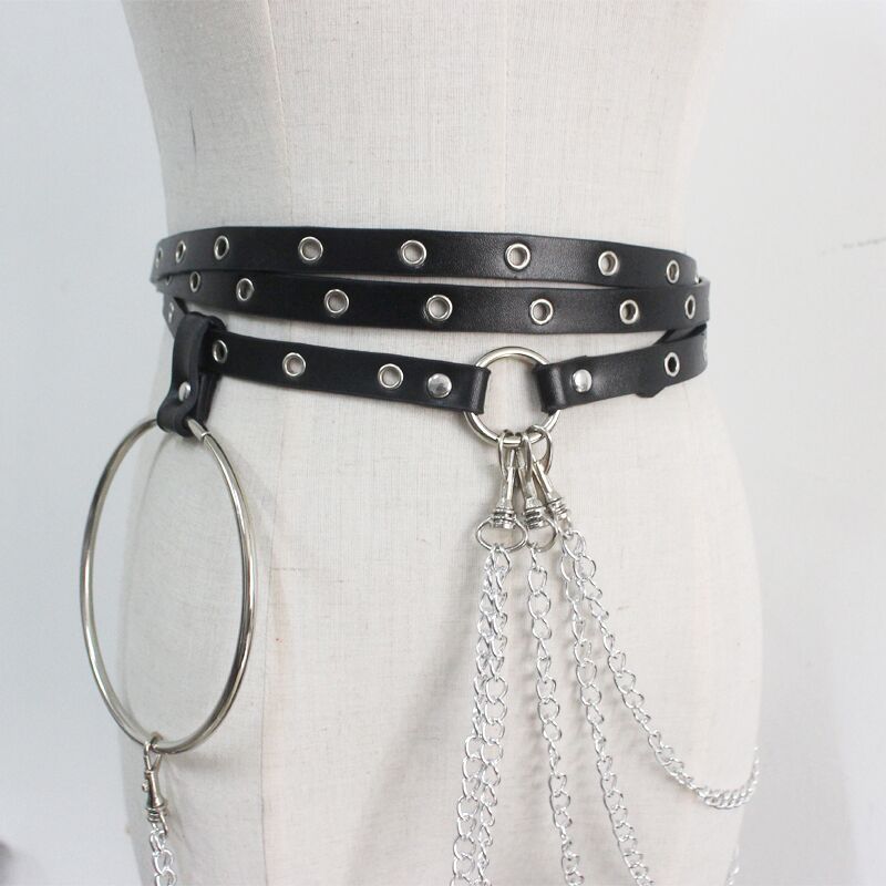 Eclipse Chain Waist Harness-Suspender Belts-StylinArts