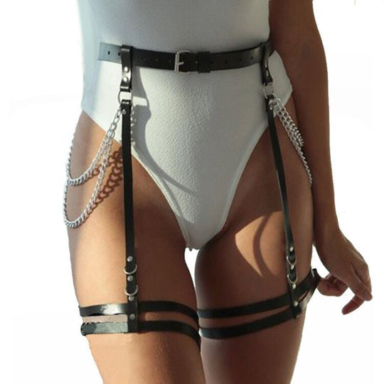 Unisex Adjustable Leg Loop Garter Belt-Suspender Belts-StylinArts