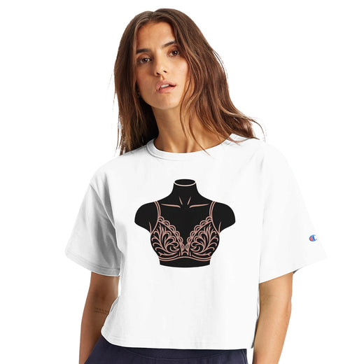 Lace Bustier Limited Edition Tee-White-XS-Cropped Tee-StylinArts