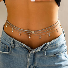 Gold Layered Belly Chain Set – Crystal Luxe Infinity Waist Jewelry