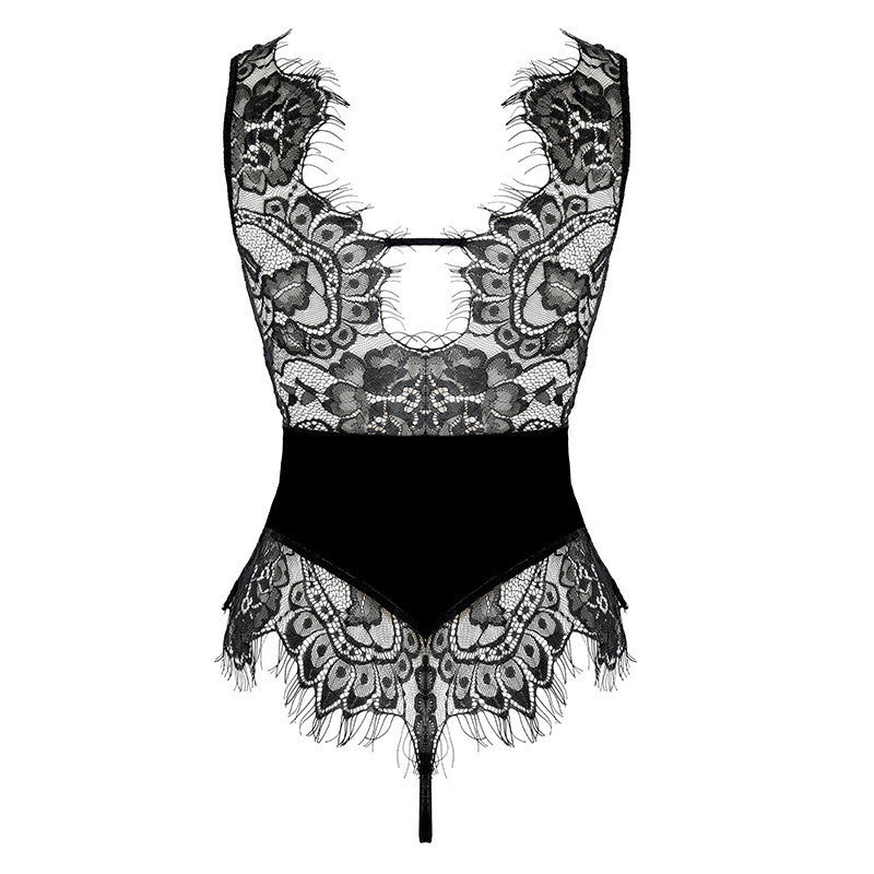 Aurielle Lace Bodysuit-Black-2XL-Bodies & Teddies-StylinArts