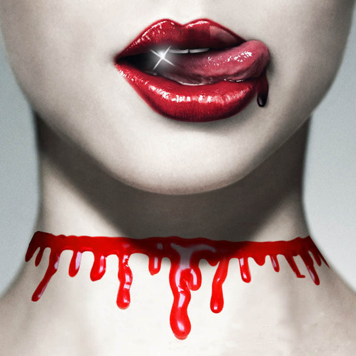 Blood Drip Gothic Choker – Bold Vampire-Inspired Fashion Accessory