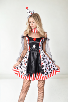 Pierette Satin Harlequin Dress
