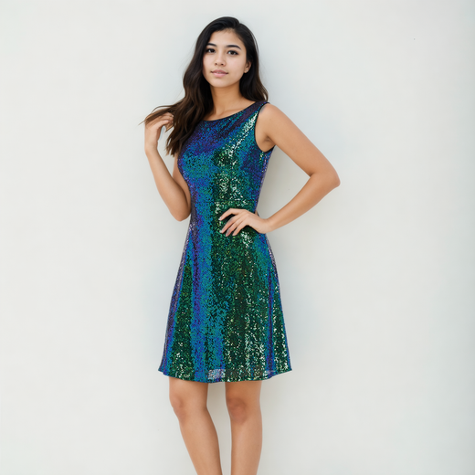Dual Sequin Bliss: Spring A-Line Cocktail-StylinArts