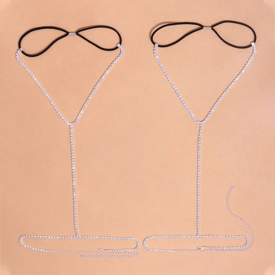 Diamond Drape Thigh Chain – Sparkling Leg Jewelry for Lingerie, Parties & Glam Seduction-Body Jewellery-StylinArts