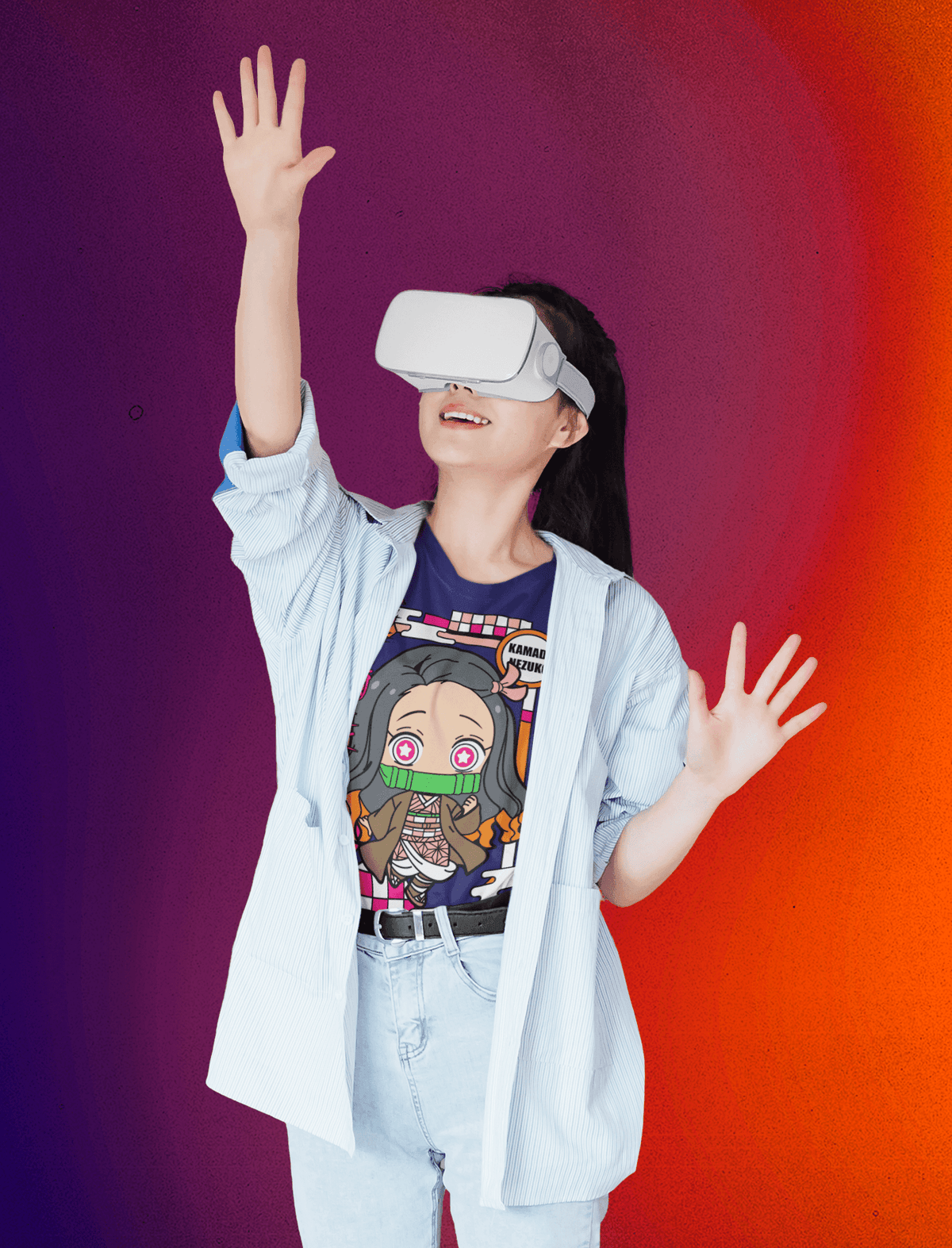 ANIME KAMADO NEZUKO T-shirt-Navy-S-Regular Fit Tee-StylinArts