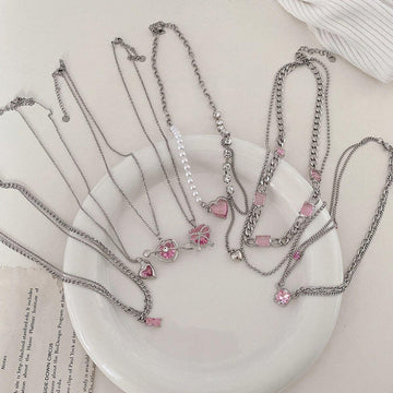 Bow Cupid Crystal Choker NecklaceEnchanted Bow Cupid Crystal Choker Necklace-Necklace-StylinArts