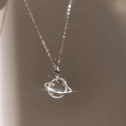 Celestial Elegance Planet Star Zircon Necklace-Necklace-StylinArts