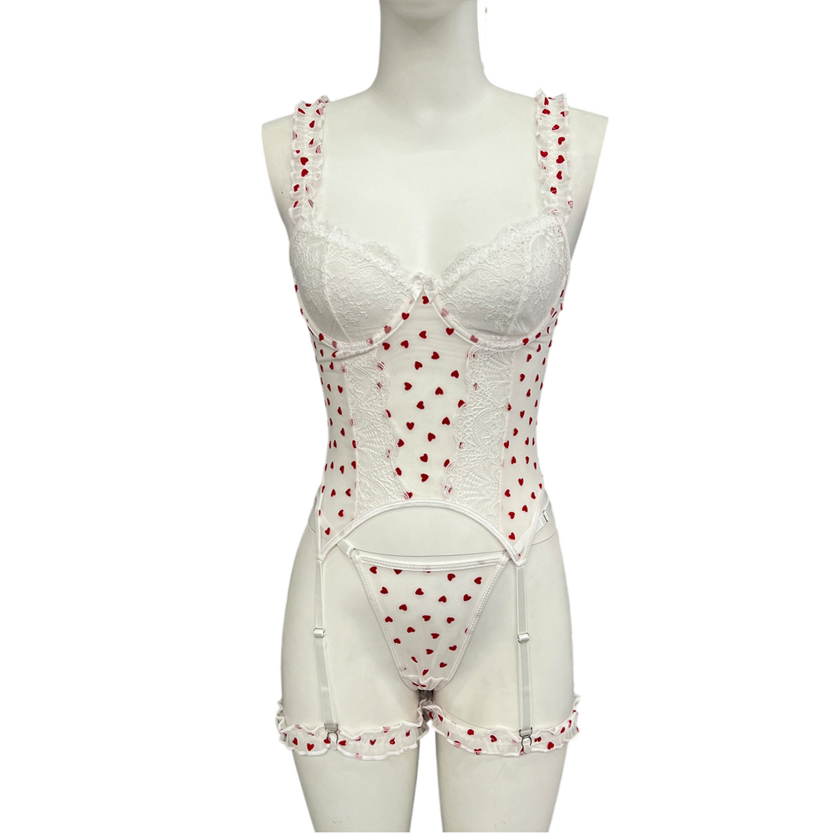 Noir Amour Lace Bodysuit-Black-L-Basques-StylinArts