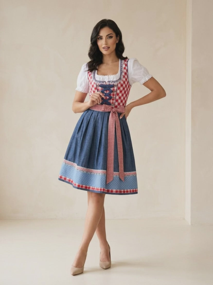 Charming Bavarian Dirndl Costume - Traditional Oktoberfest Outfit