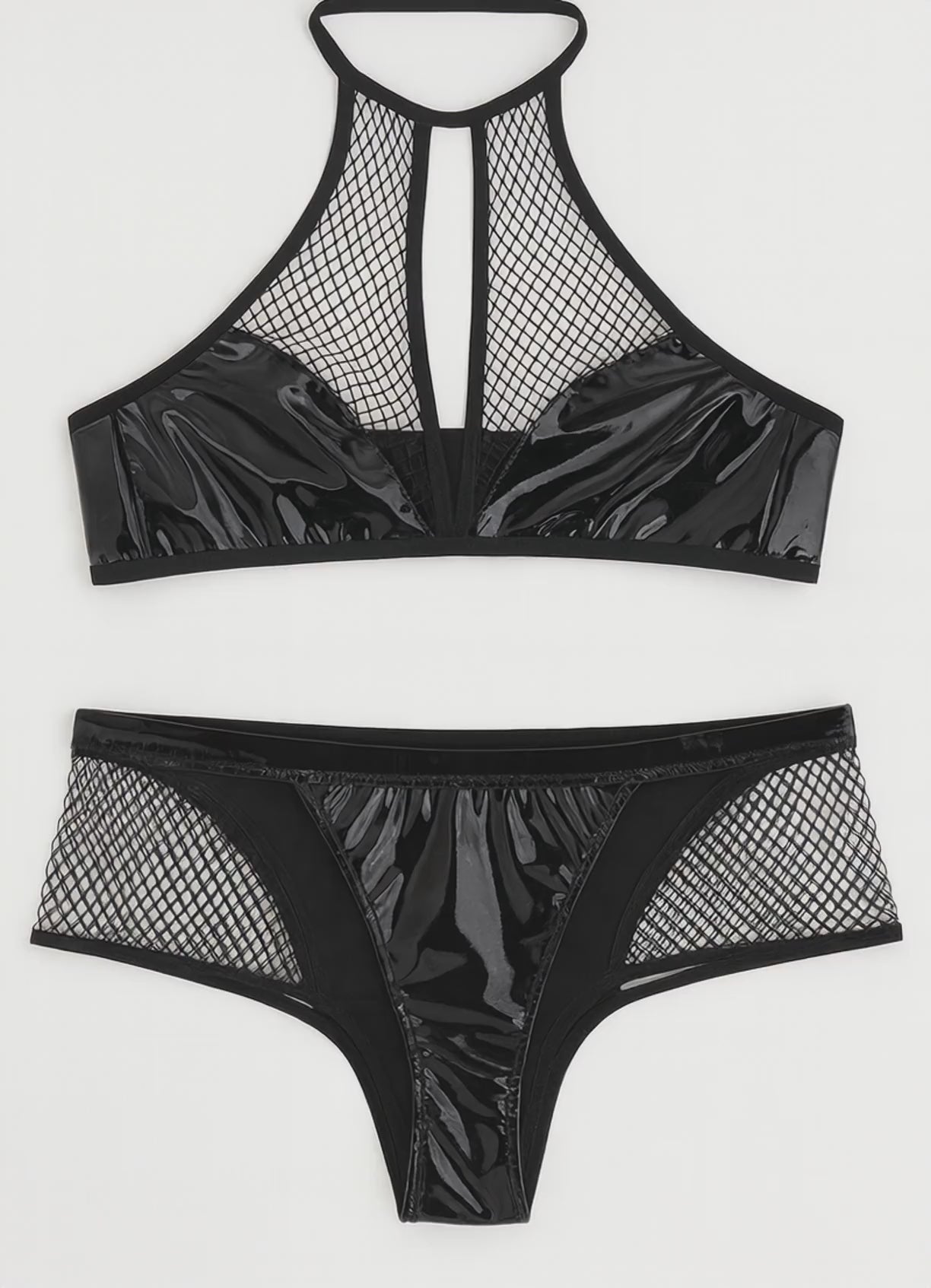 Evangeline Mesh High-Neck Bralette Set