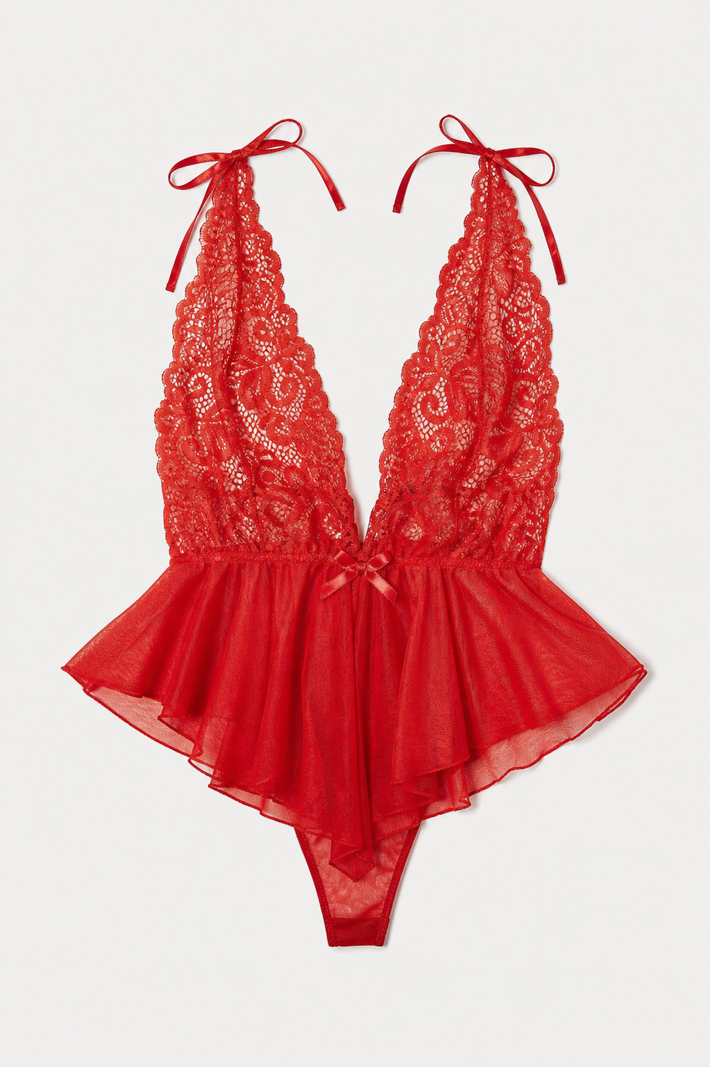 Valencia Lace Peplum Bodysuit