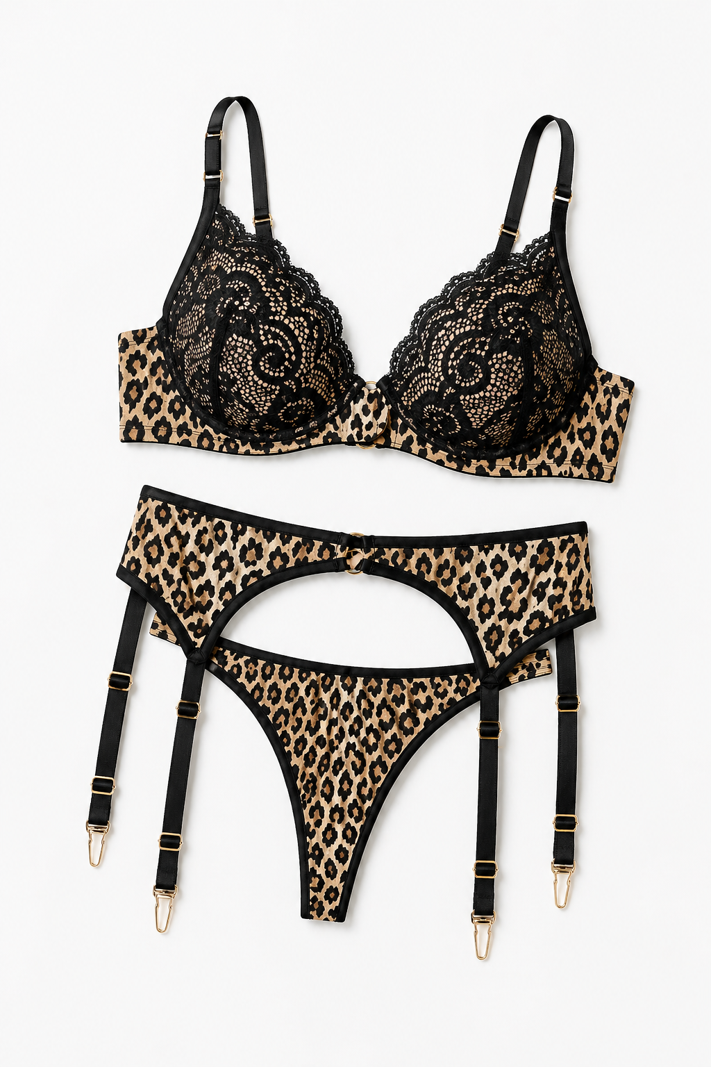 Savanna Lace & Satin Garter Set
