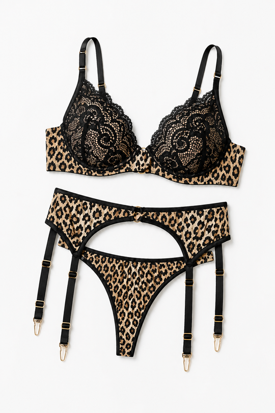 Savanna Lace & Satin Garter Set