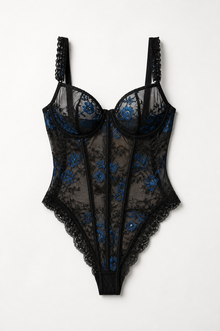 Noctura Embroidered Tulle Bodysuit