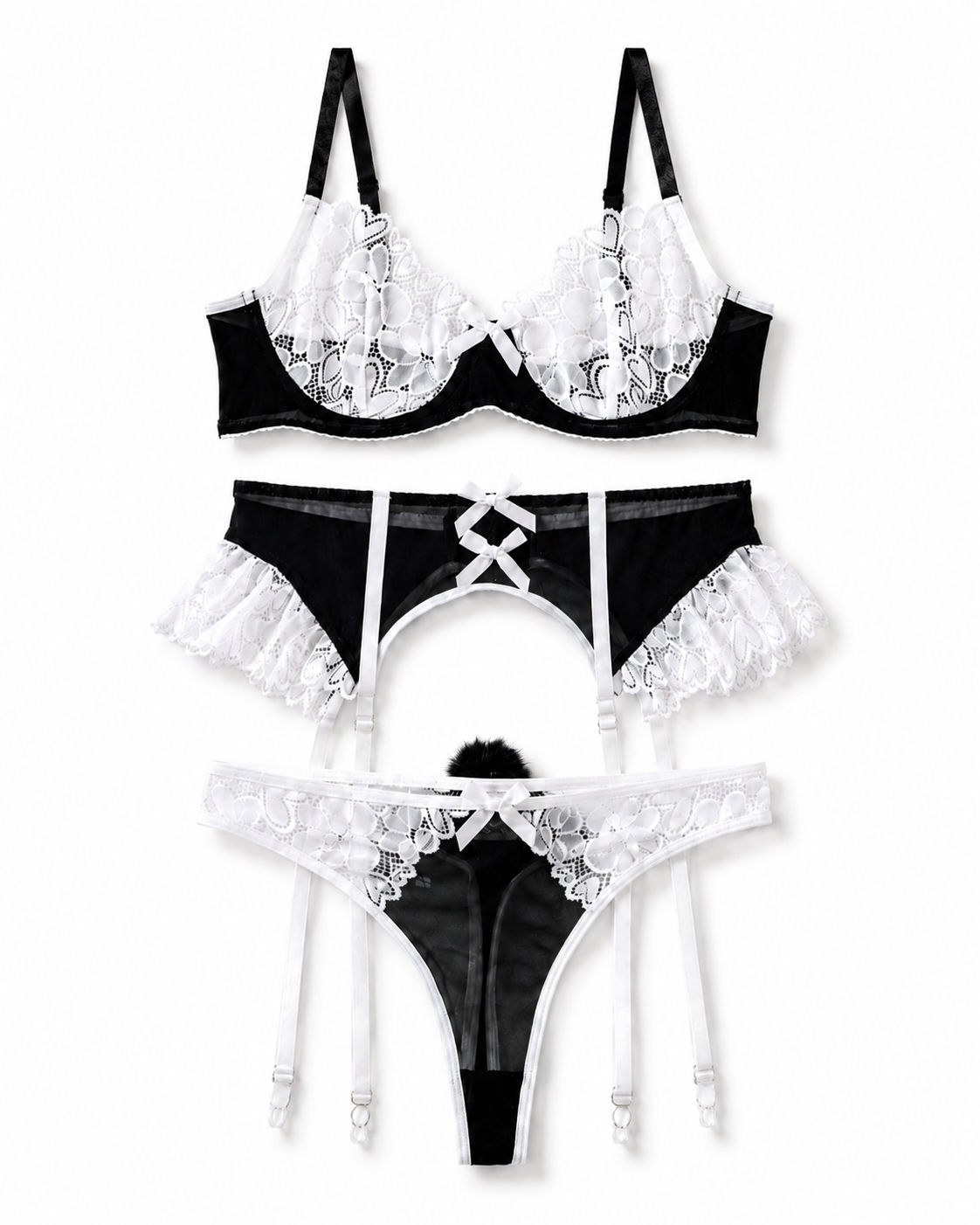 Marcelline Lace Garter Lingerie Set