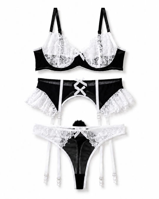 Marcelline Lace Garter Lingerie Set