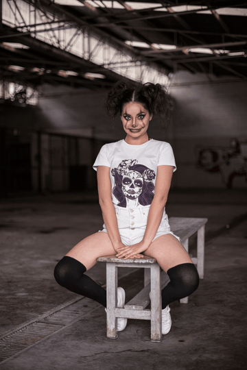 Spooky Spectacle-White-S-Regular Fit Tee-StylinArts