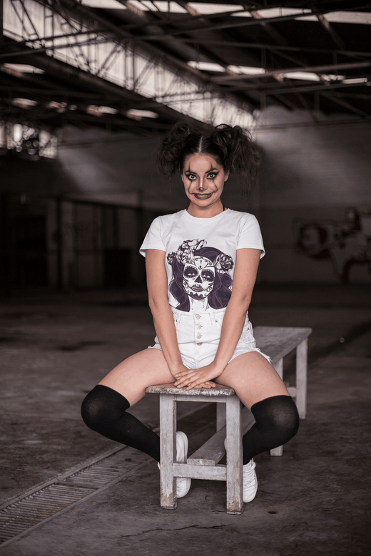Spooky Spectacle-White-S-Regular Fit Tee-StylinArts