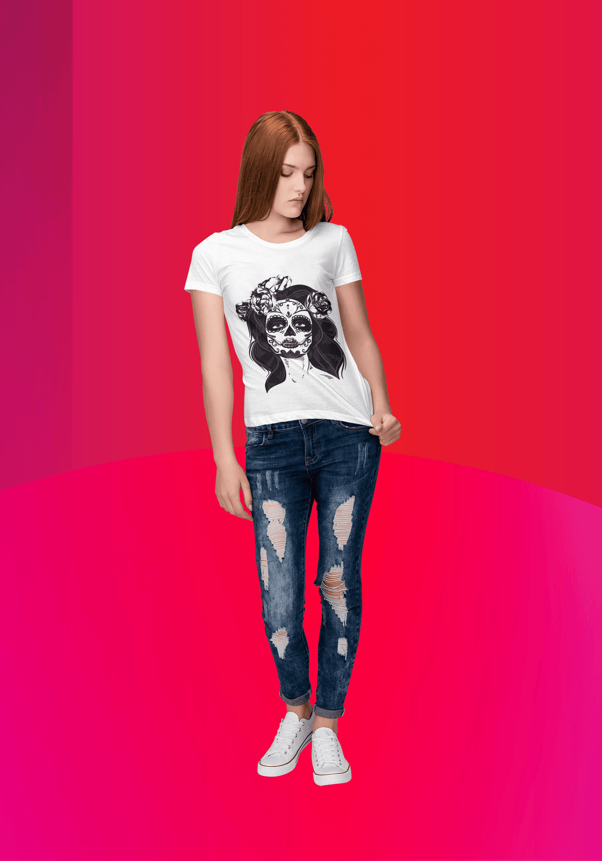 Spooky Spectacle-White-S-Regular Fit Tee-StylinArts