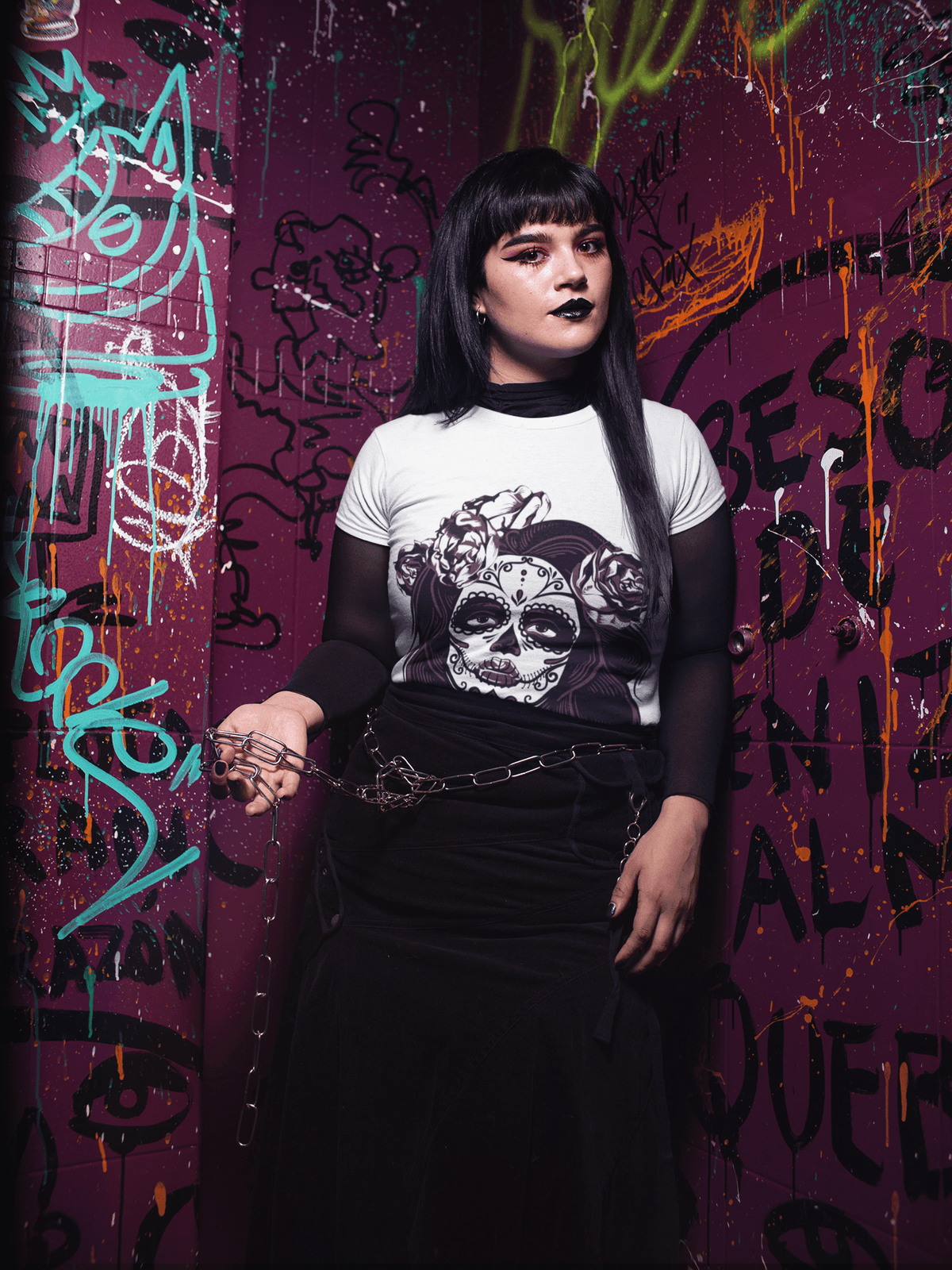 Spooky Spectacle-White-S-Regular Fit Tee-StylinArts