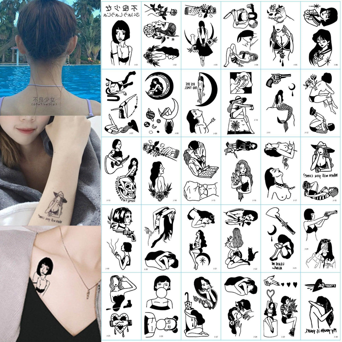 Simulation Dark Wind Pattern Tattoo Decals-Ink Art Styles-StylinArts