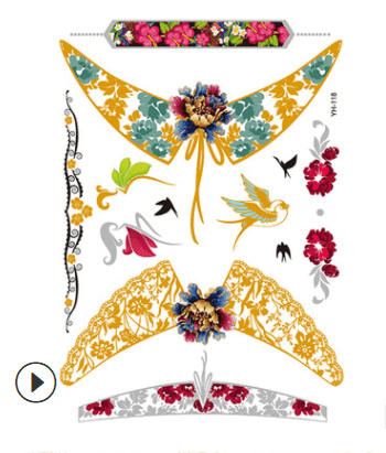 Metal Waterproof Tattoo Sticker - Gilded Tattoo-Ink Art Styles-StylinArts