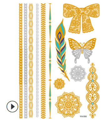 Metal Waterproof Tattoo Sticker - Gilded Tattoo-Ink Art Styles-StylinArts