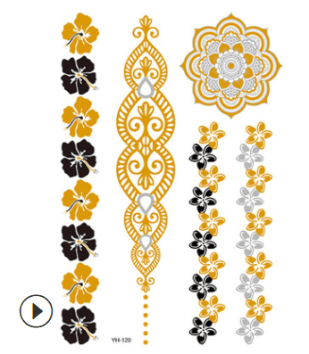 Metal Waterproof Tattoo Sticker - Gilded Tattoo-Ink Art Styles-StylinArts