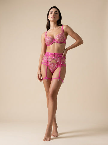 Fiore di Vetro Rose Embroidered Lingerie Set