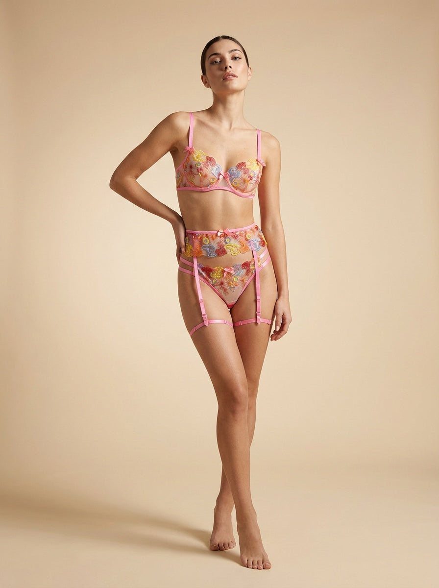 Giardino di Ravello Multicolour Embroidered Lingerie Set