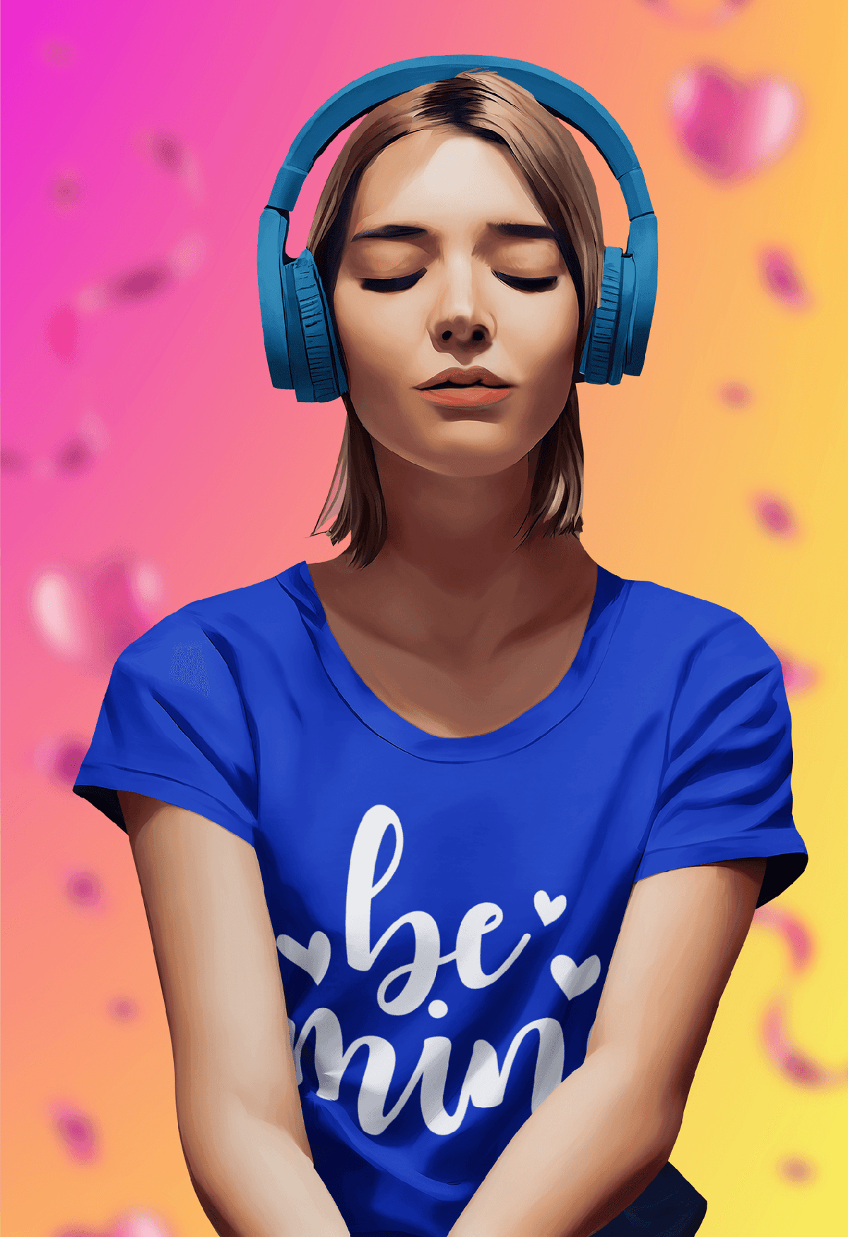 Minimalist Be Mine Valentine’s T-Shirt – Classic Black & White Heart Script Tee-Royal-S-Regular Fit Tee-StylinArts