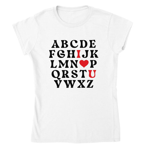 Alphabet I Love You T-Shirt – Minimalist Valentine’s Secret Message Tee-White-S-Regular Fit Tee-StylinArts