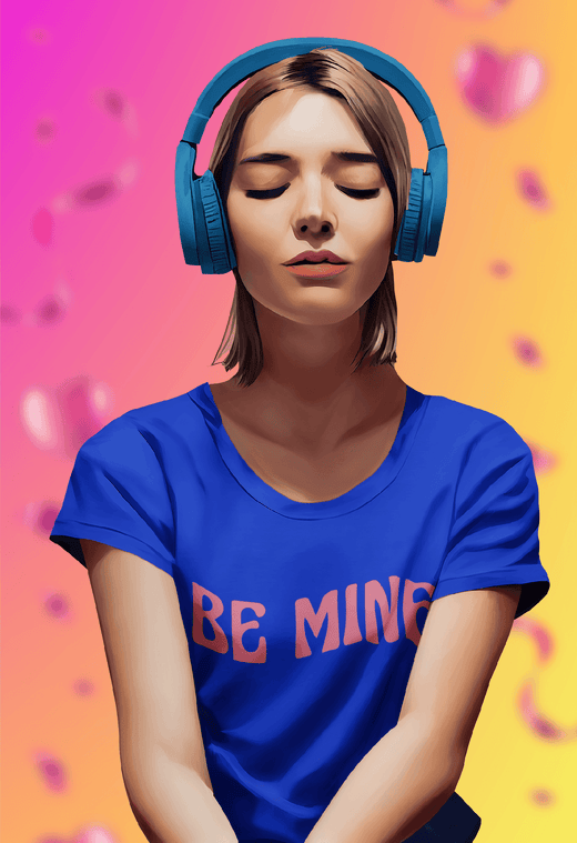 Be Mine Minimalist Valentine’s Day Tee-Royal-S-Regular Fit Tee-StylinArts