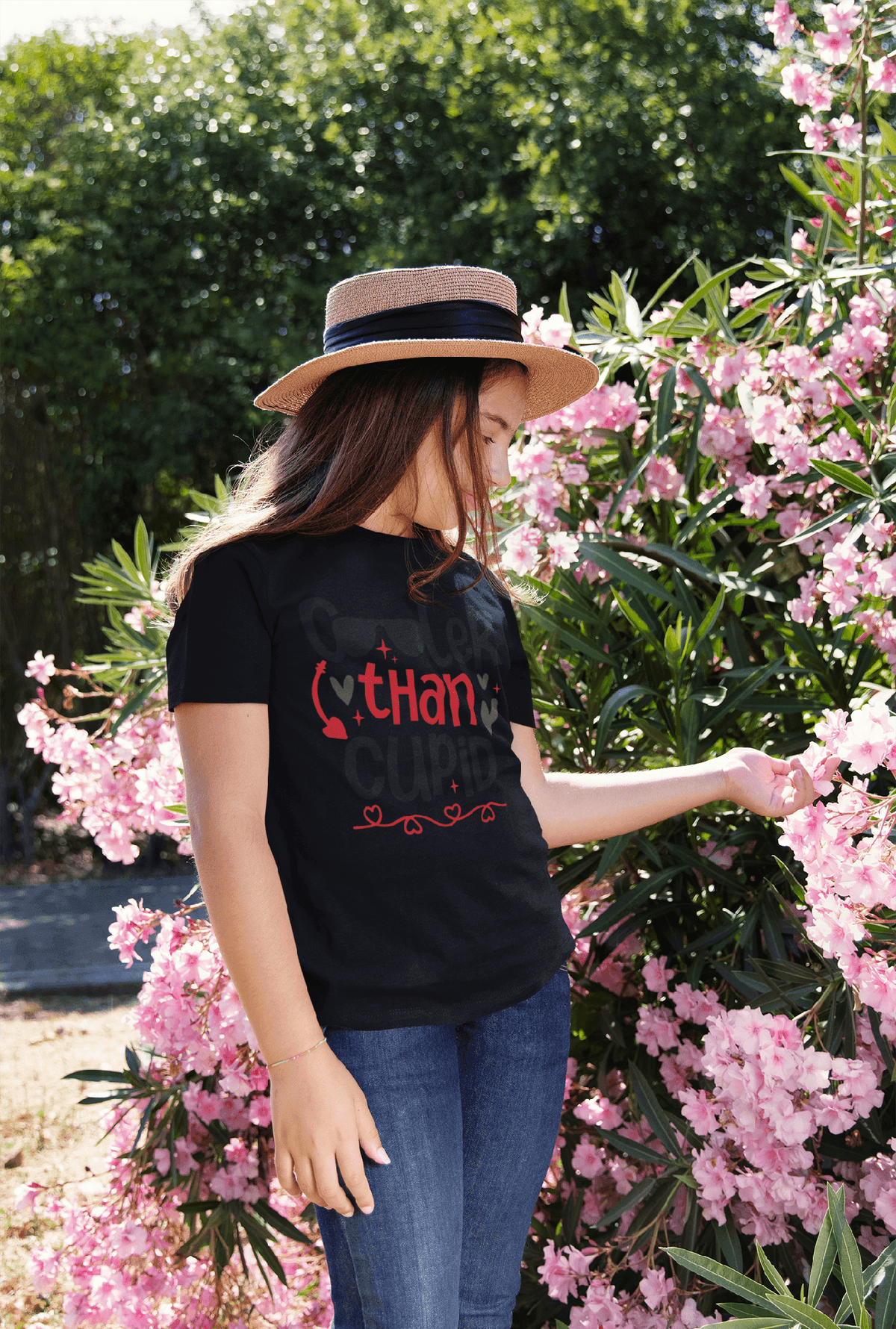 Cooler Than Cupid Valentine’s T-Shirt – Fun Modern Statement Tee-Black-S-Regular Fit Tee-StylinArts